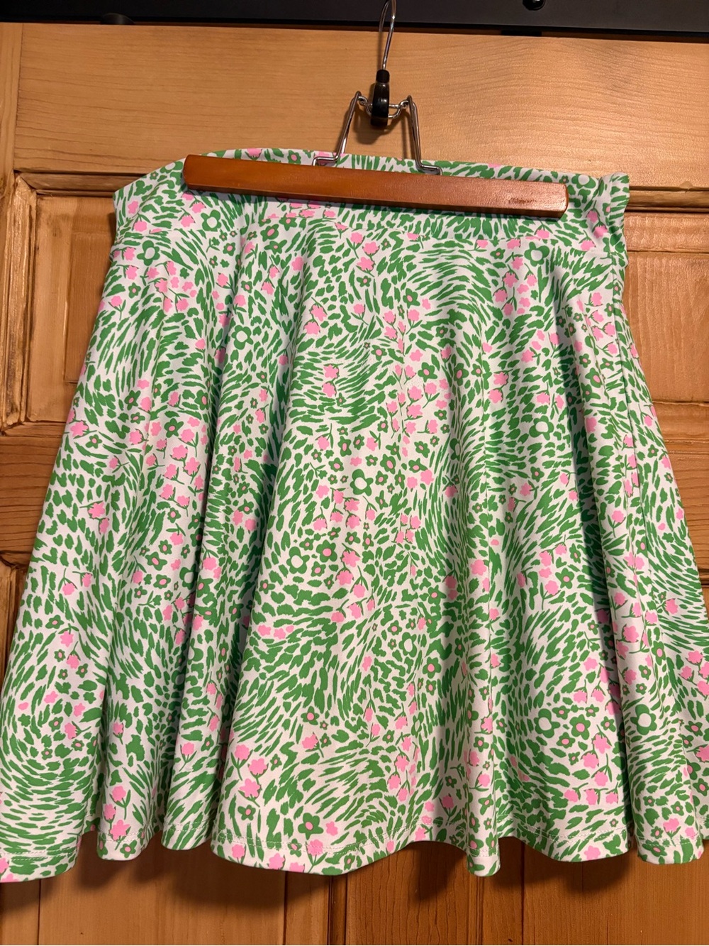 Fabletics Green & Pink Floral Circle Skirt